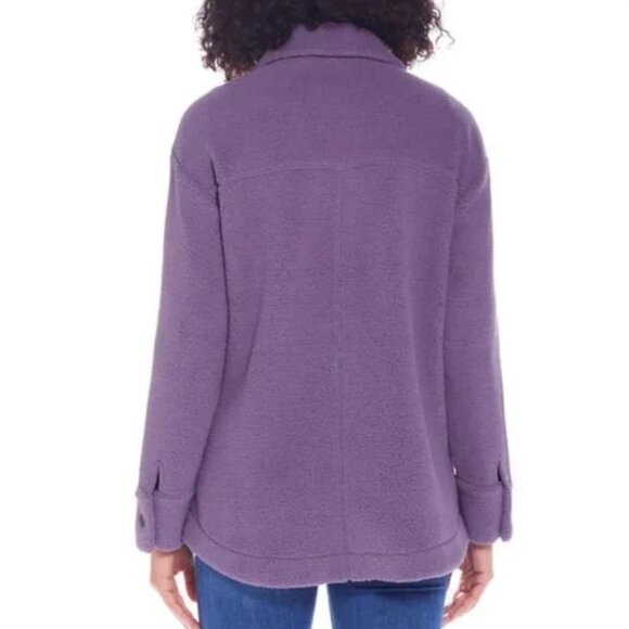 NWOT Weatherproof Vintage Fuzzy Fleece Shacket, Jacket, Purple, Size XXL - Picture 5 of 11